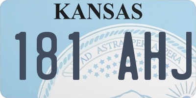KS license plate 181AHJ
