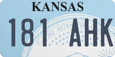 KS license plate 181AHK