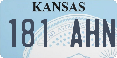 KS license plate 181AHN