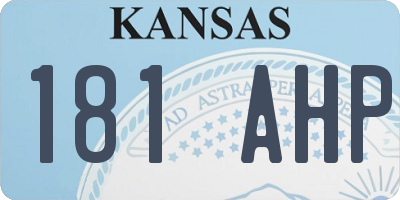 KS license plate 181AHP