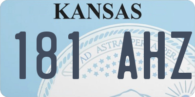 KS license plate 181AHZ