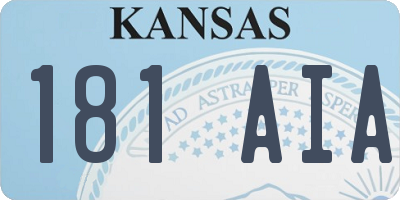 KS license plate 181AIA
