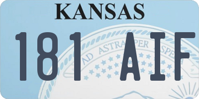 KS license plate 181AIF