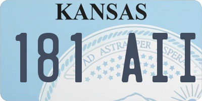 KS license plate 181AII