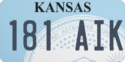 KS license plate 181AIK