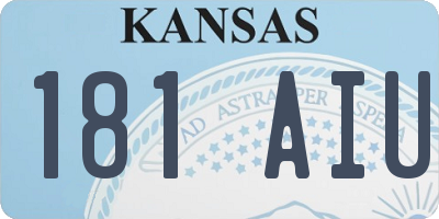 KS license plate 181AIU