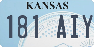 KS license plate 181AIY