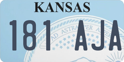 KS license plate 181AJA