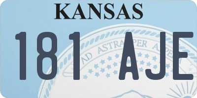 KS license plate 181AJE