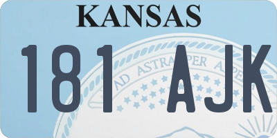 KS license plate 181AJK