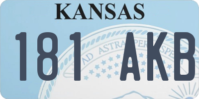 KS license plate 181AKB