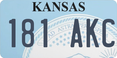 KS license plate 181AKC