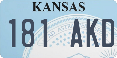 KS license plate 181AKD