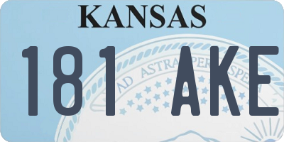KS license plate 181AKE