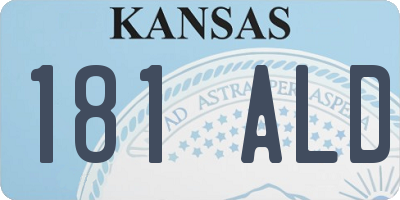 KS license plate 181ALD