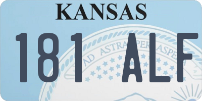 KS license plate 181ALF