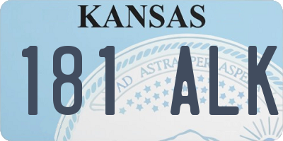 KS license plate 181ALK