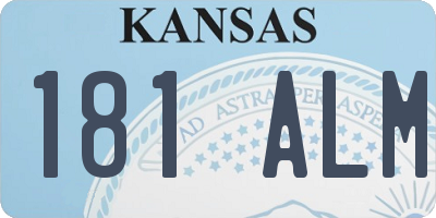 KS license plate 181ALM