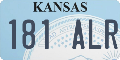 KS license plate 181ALR