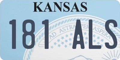 KS license plate 181ALS