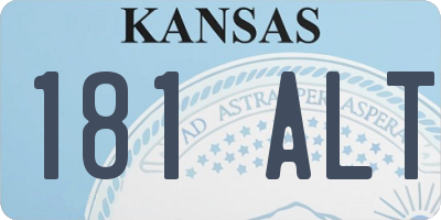 KS license plate 181ALT