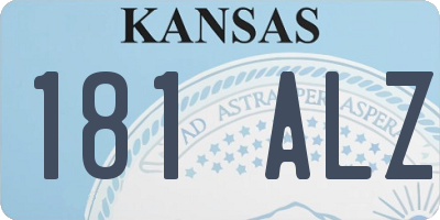 KS license plate 181ALZ