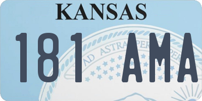 KS license plate 181AMA