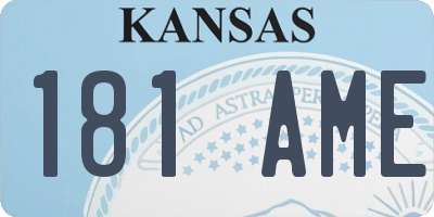 KS license plate 181AME