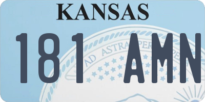 KS license plate 181AMN