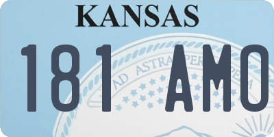 KS license plate 181AMO