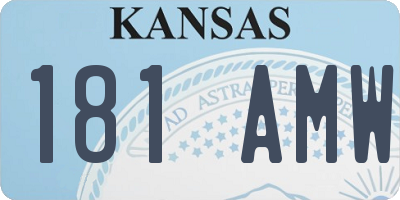 KS license plate 181AMW