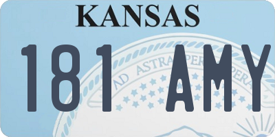 KS license plate 181AMY