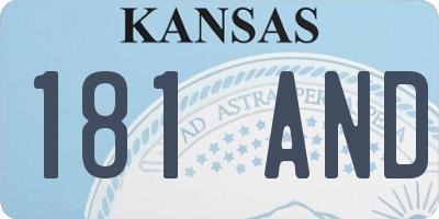 KS license plate 181AND