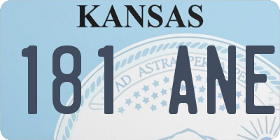 KS license plate 181ANE