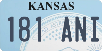 KS license plate 181ANI