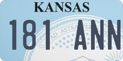 KS license plate 181ANN