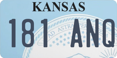 KS license plate 181ANQ