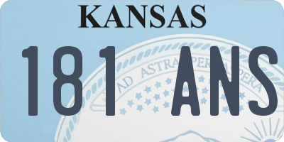 KS license plate 181ANS