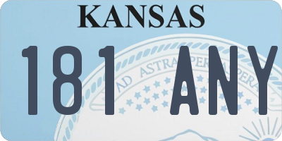 KS license plate 181ANY