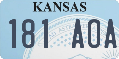 KS license plate 181AOA