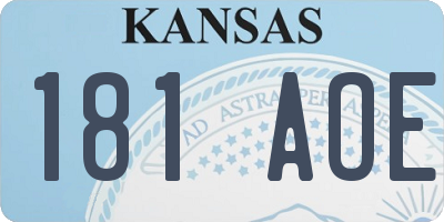 KS license plate 181AOE