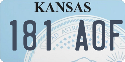 KS license plate 181AOF