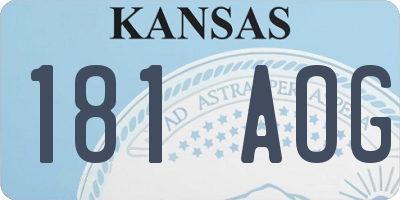 KS license plate 181AOG