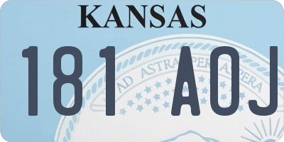 KS license plate 181AOJ