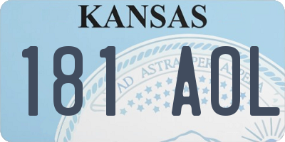 KS license plate 181AOL
