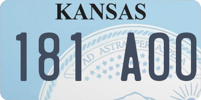 KS license plate 181AOO