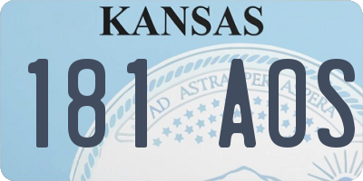 KS license plate 181AOS