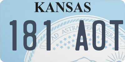 KS license plate 181AOT