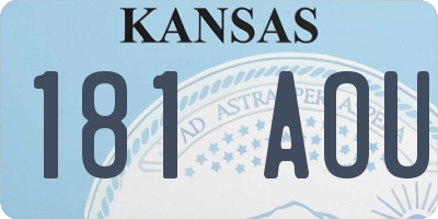 KS license plate 181AOU