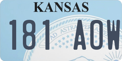 KS license plate 181AOW